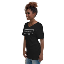 Load image into Gallery viewer, Wine+Music Unisex Short Sleeve V-Neck T-Shirt