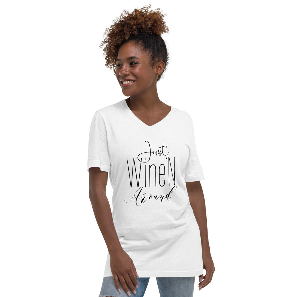 Just Wine'N Unisex Short Sleeve V-Neck T-Shirt